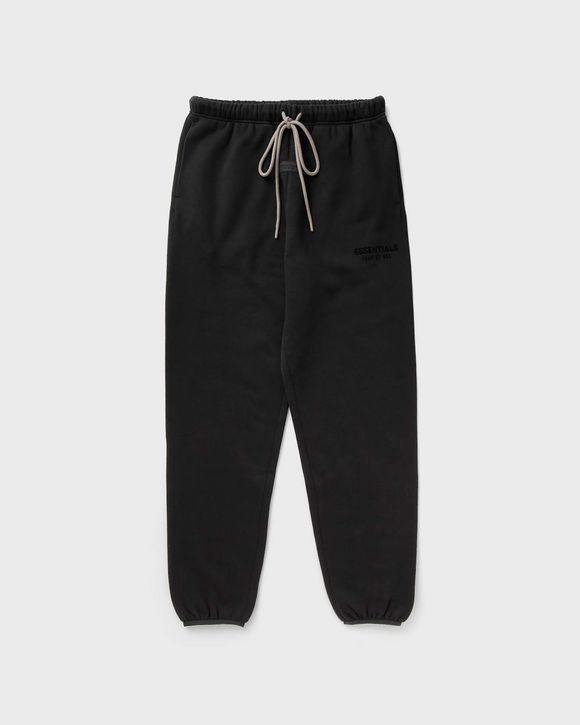 Black Fear of God Essentials sweatpants, front view